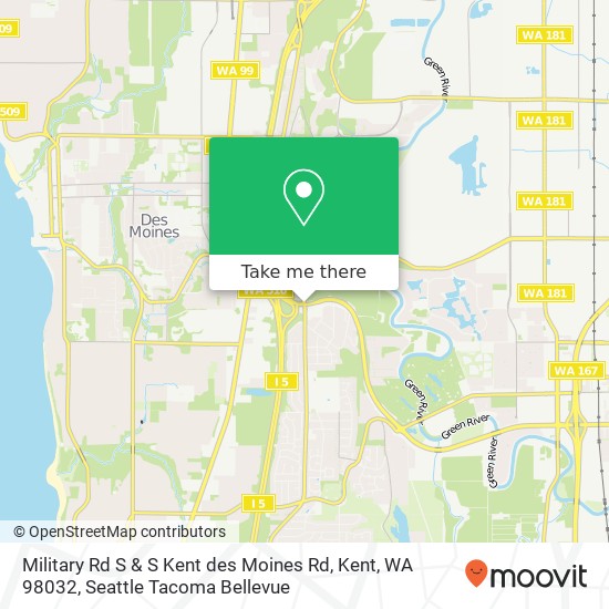 Mapa de Military Rd S & S Kent des Moines Rd, Kent, WA 98032