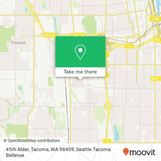 Mapa de 45th Alder, Tacoma, WA 98409