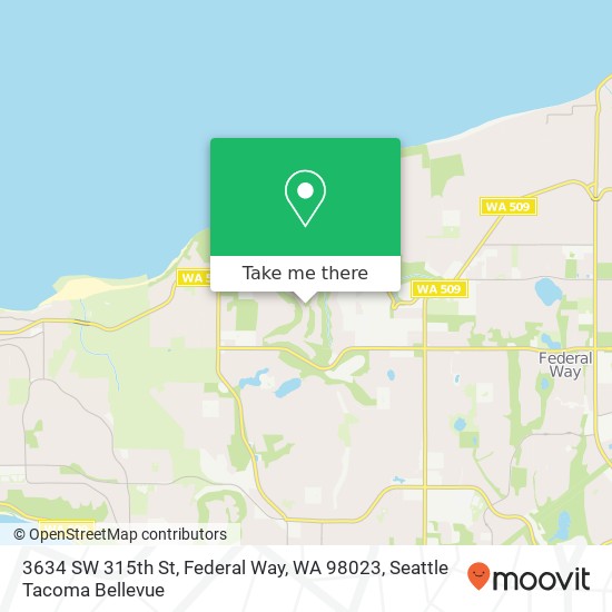 Mapa de 3634 SW 315th St, Federal Way, WA 98023