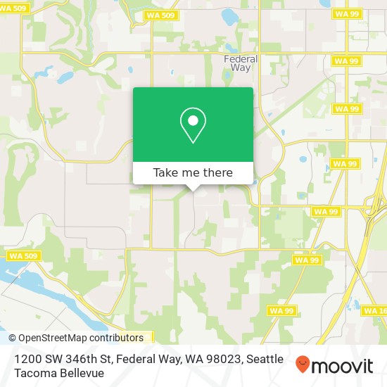 Mapa de 1200 SW 346th St, Federal Way, WA 98023