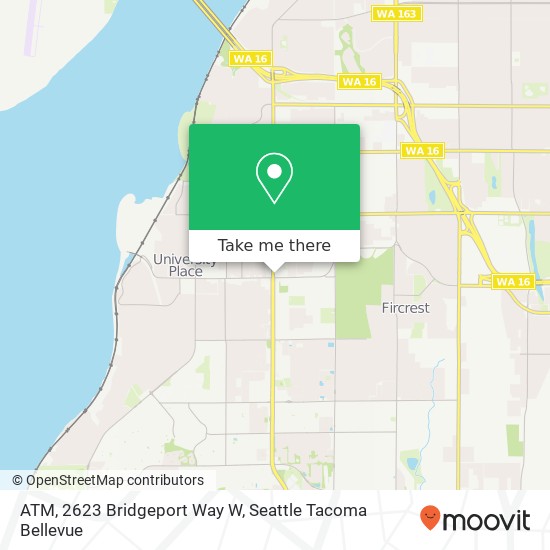 Mapa de ATM, 2623 Bridgeport Way W