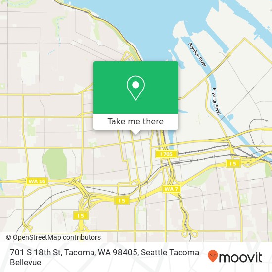 Mapa de 701 S 18th St, Tacoma, WA 98405