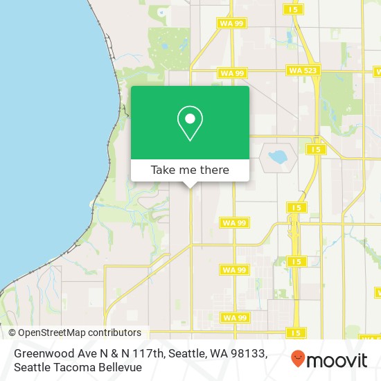 Mapa de Greenwood Ave N & N 117th, Seattle, WA 98133