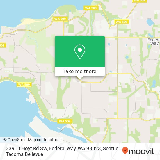 Mapa de 33910 Hoyt Rd SW, Federal Way, WA 98023