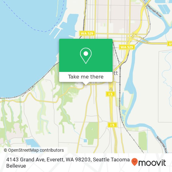 Mapa de 4143 Grand Ave, Everett, WA 98203