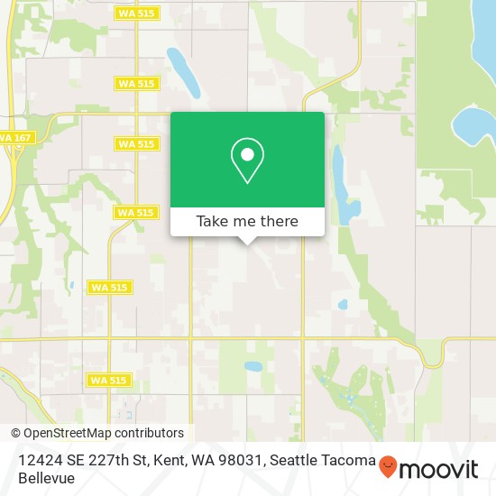 Mapa de 12424 SE 227th St, Kent, WA 98031