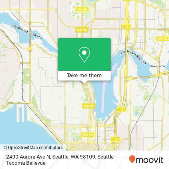 Mapa de 2400 Aurora Ave N, Seattle, WA 98109