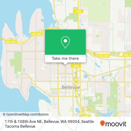 17th & 108th Ave NE, Bellevue, WA 98004 map