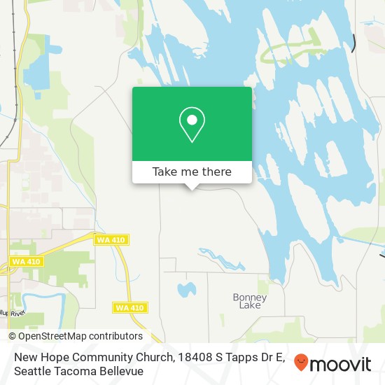 Mapa de New Hope Community Church, 18408 S Tapps Dr E