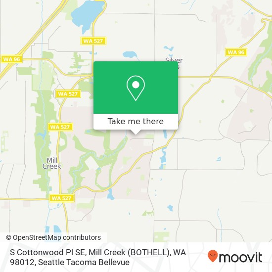 Mapa de S Cottonwood Pl SE, Mill Creek (BOTHELL), WA 98012