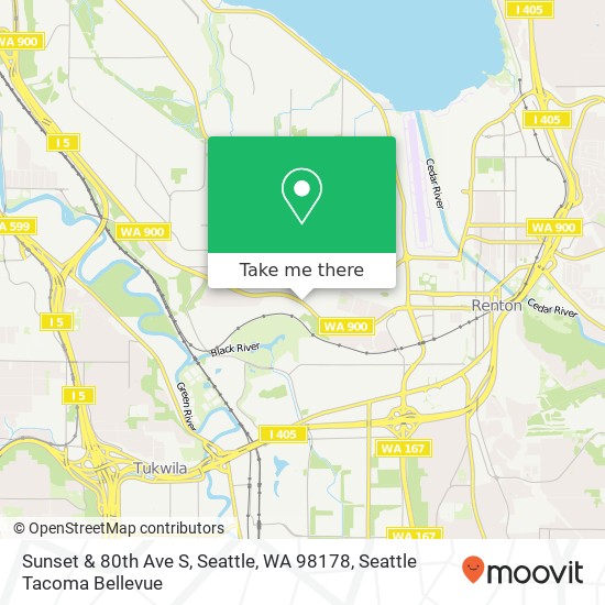 Sunset & 80th Ave S, Seattle, WA 98178 map