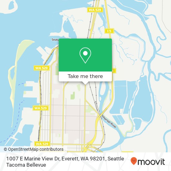 Mapa de 1007 E Marine View Dr, Everett, WA 98201
