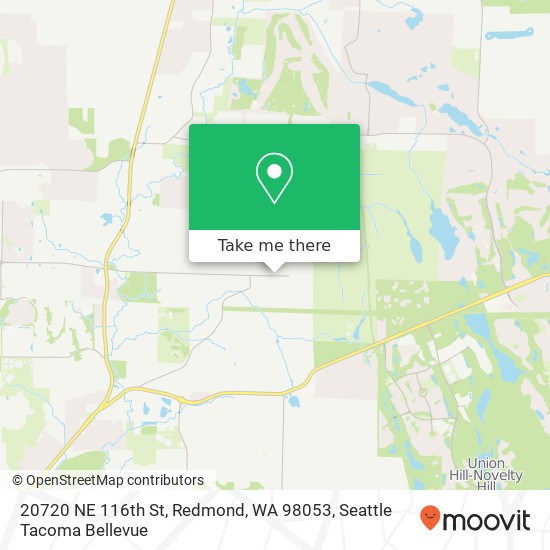 Mapa de 20720 NE 116th St, Redmond, WA 98053