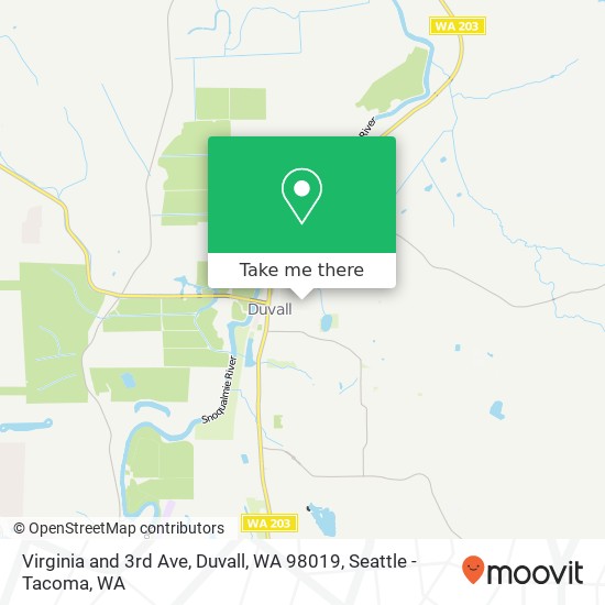 Virginia and 3rd Ave, Duvall, WA 98019 map