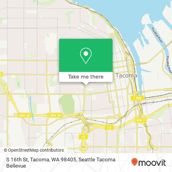 Mapa de S 16th St, Tacoma, WA 98405