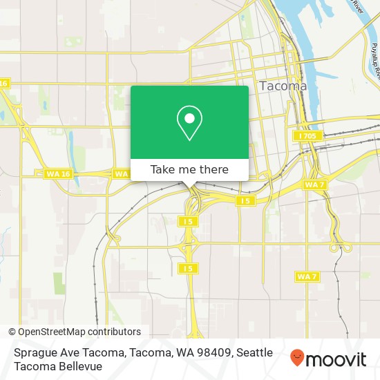 Mapa de Sprague Ave Tacoma, Tacoma, WA 98409