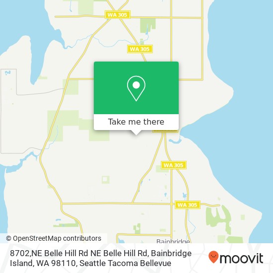 Mapa de 8702,NE Belle Hill Rd NE Belle Hill Rd, Bainbridge Island, WA 98110