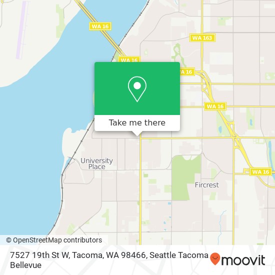 Mapa de 7527 19th St W, Tacoma, WA 98466