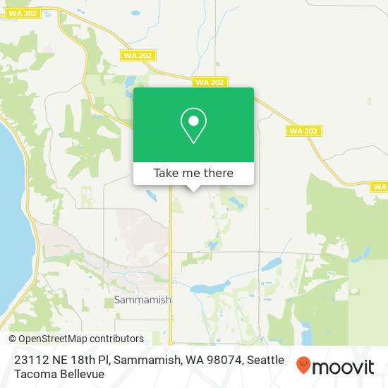 Mapa de 23112 NE 18th Pl, Sammamish, WA 98074