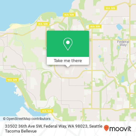 Mapa de 33502 36th Ave SW, Federal Way, WA 98023