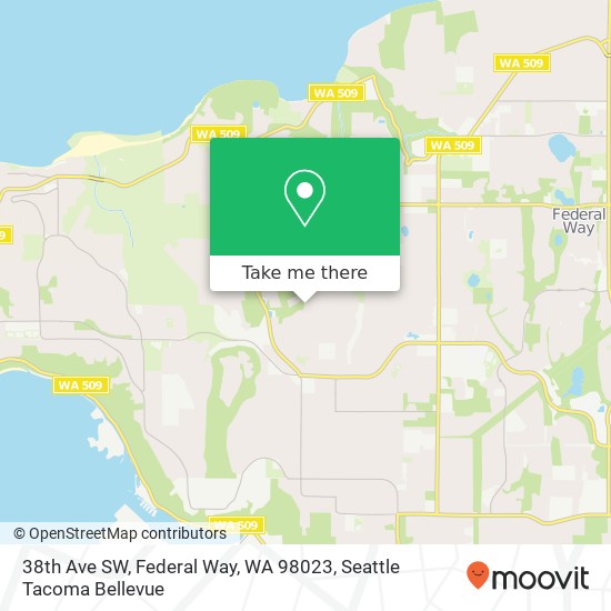 38th Ave SW, Federal Way, WA 98023 map