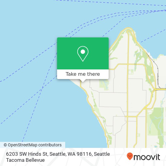 Mapa de 6203 SW Hinds St, Seattle, WA 98116