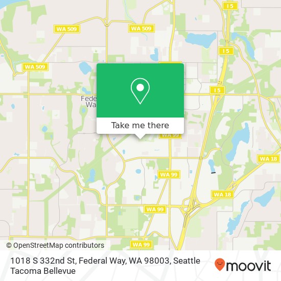 Mapa de 1018 S 332nd St, Federal Way, WA 98003