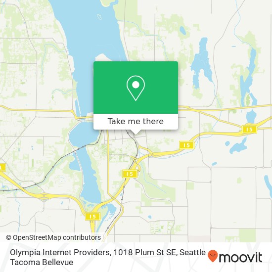 Mapa de Olympia Internet Providers, 1018 Plum St SE