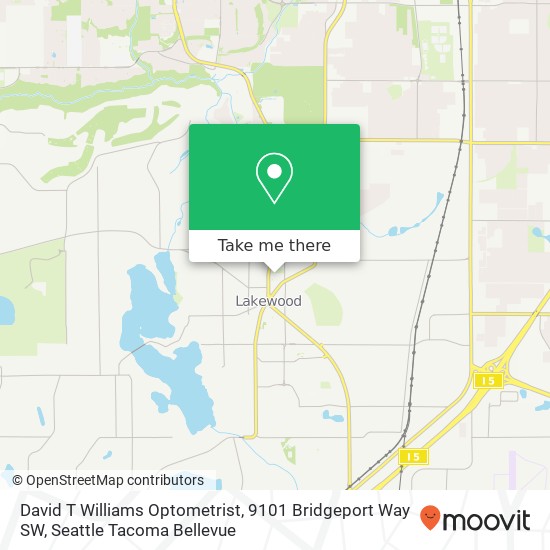 Mapa de David T Williams Optometrist, 9101 Bridgeport Way SW