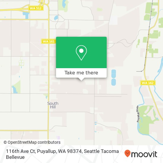 Mapa de 116th Ave Ct, Puyallup, WA 98374