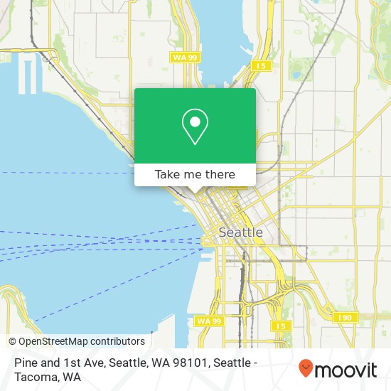 Pine and 1st Ave, Seattle, WA 98101 map