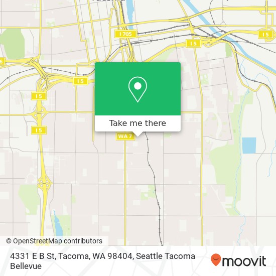 Mapa de 4331 E B St, Tacoma, WA 98404