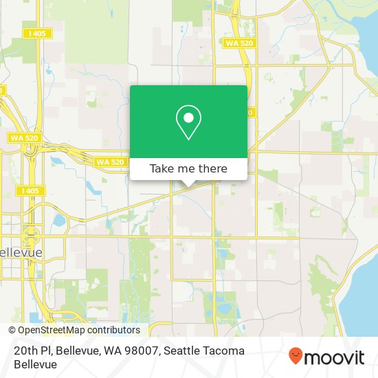 Mapa de 20th Pl, Bellevue, WA 98007