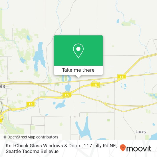 Mapa de Kell-Chuck Glass Windows & Doors, 117 Lilly Rd NE