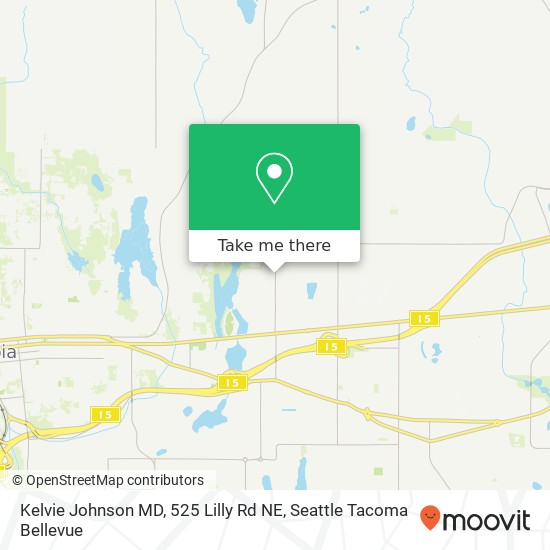 Mapa de Kelvie Johnson MD, 525 Lilly Rd NE