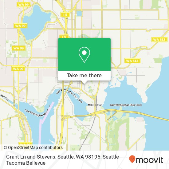 Grant Ln and Stevens, Seattle, WA 98195 map