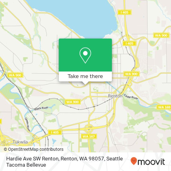 Mapa de Hardie Ave SW Renton, Renton, WA 98057