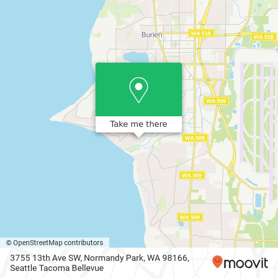 Mapa de 3755 13th Ave SW, Normandy Park, WA 98166