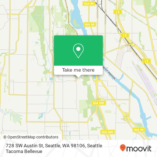Mapa de 728 SW Austin St, Seattle, WA 98106