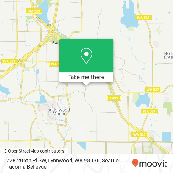 Mapa de 728 205th Pl SW, Lynnwood, WA 98036