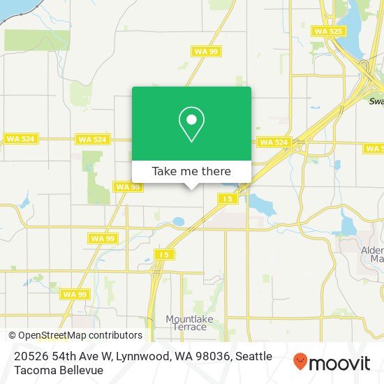 Mapa de 20526 54th Ave W, Lynnwood, WA 98036