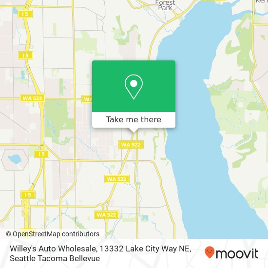 Willey's Auto Wholesale, 13332 Lake City Way NE map
