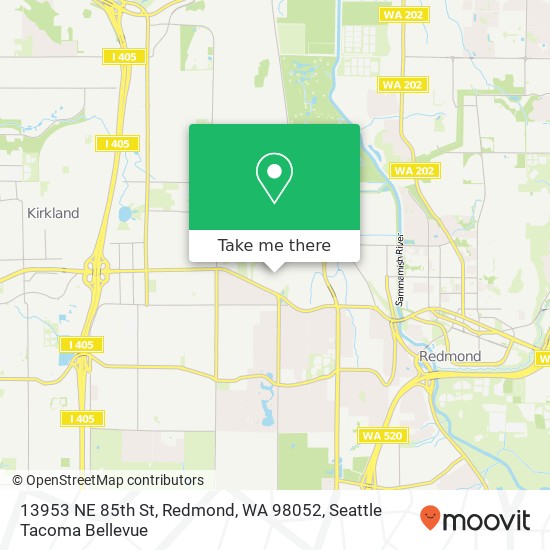 Mapa de 13953 NE 85th St, Redmond, WA 98052