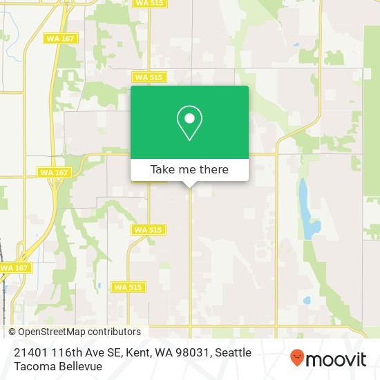 Mapa de 21401 116th Ave SE, Kent, WA 98031