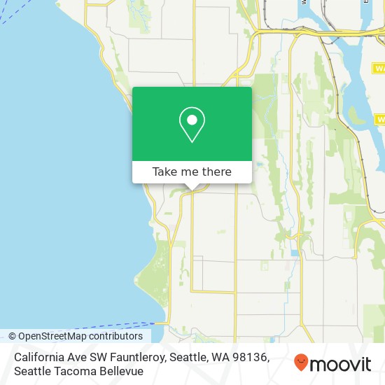 Mapa de California Ave SW Fauntleroy, Seattle, WA 98136