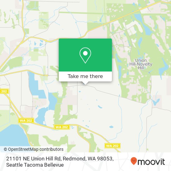 Mapa de 21101 NE Union Hill Rd, Redmond, WA 98053