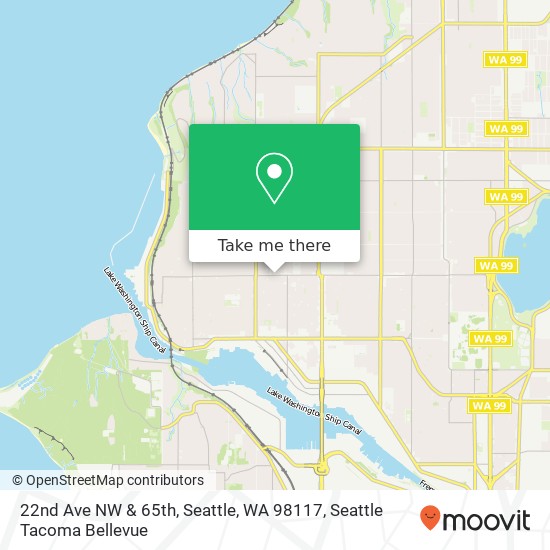 Mapa de 22nd Ave NW & 65th, Seattle, WA 98117