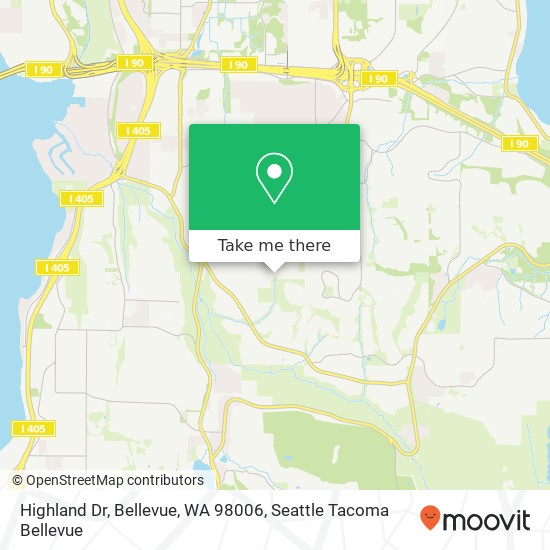 Mapa de Highland Dr, Bellevue, WA 98006