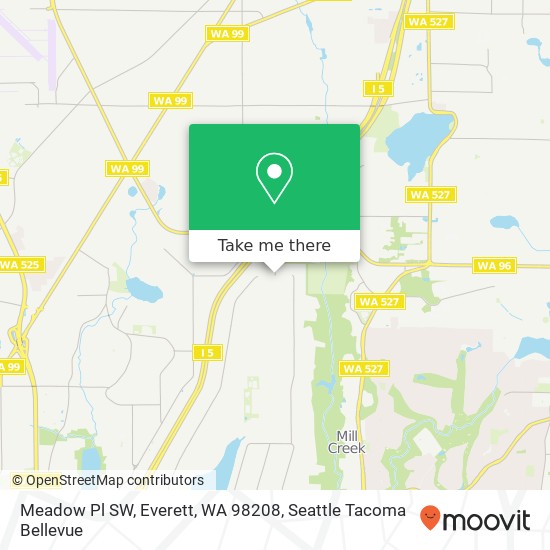 Mapa de Meadow Pl SW, Everett, WA 98208