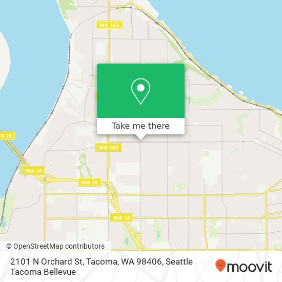 Mapa de 2101 N Orchard St, Tacoma, WA 98406